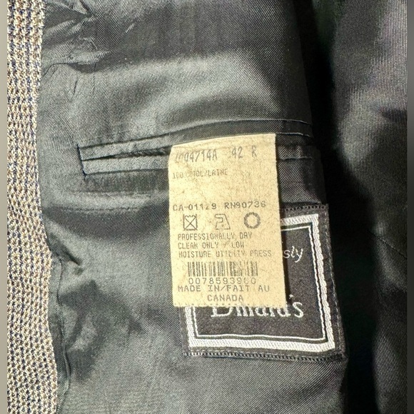 Vintage Ralph Ralph Lauren Blazer Jacket Men's 42R Gray Classic Houndstooth - Picture 11 of 11